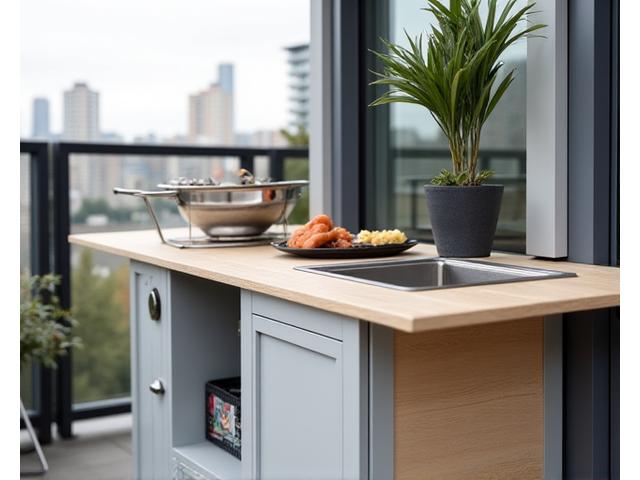 Compact Condo Balcony Outdoor Kitchen in Ottawa