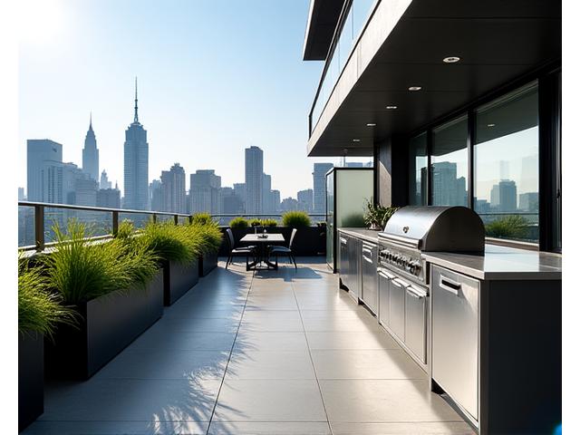 Modern Rooftop Outdoor Kitchen in Toronto