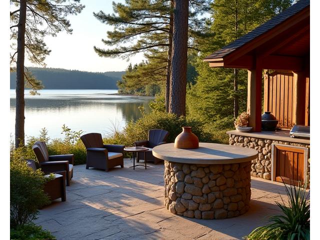 Rustic Lakeside Outdoor Kitchen, Muskoka